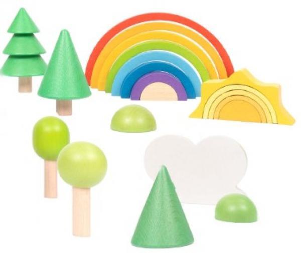 Regenbogenland mit Sonne und Bäumchen 21Teile